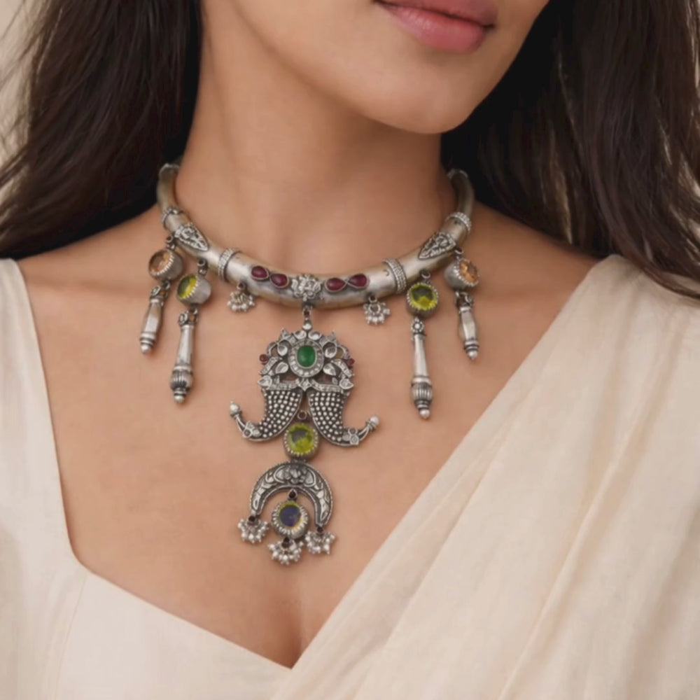 Royal Bride Oxidised Necklace