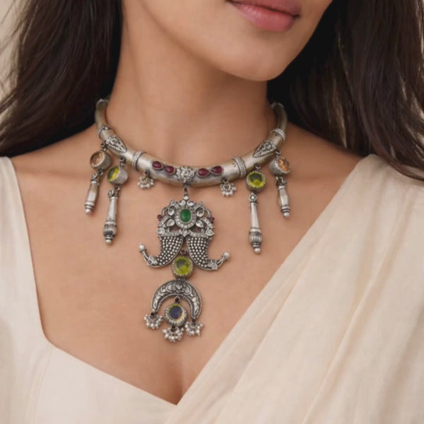 Royal Bride Oxidised Necklace