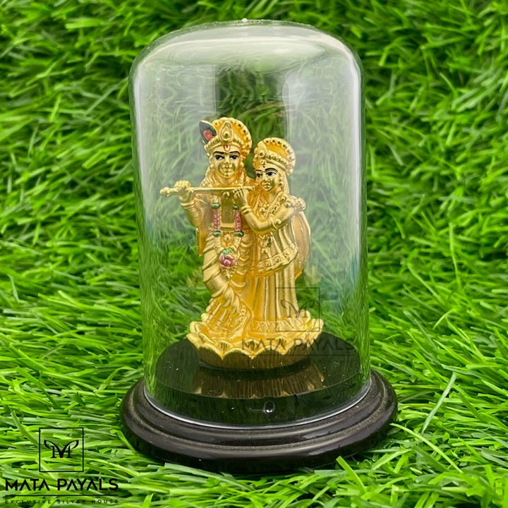 Radha Krishna Gold Plated Idol