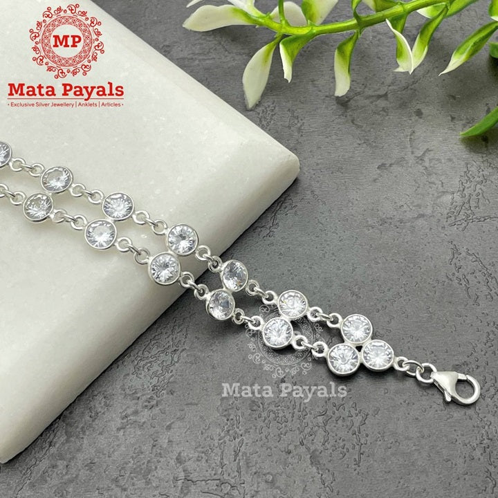 Radiant Cut Stone Silver Bracelet