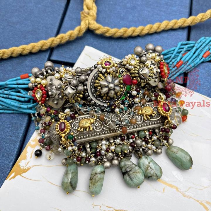 Rajasthani Royal Two Tone Turquoise Bead Choker