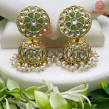 Rajwadi Gold Plated Kundan Jhumka