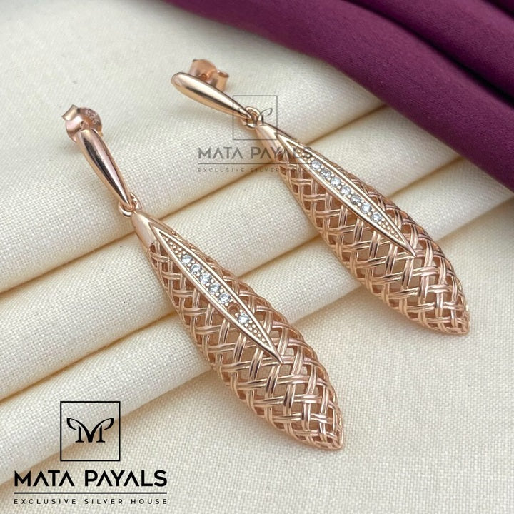 Ravishing Rose Gold Zircon Earrings