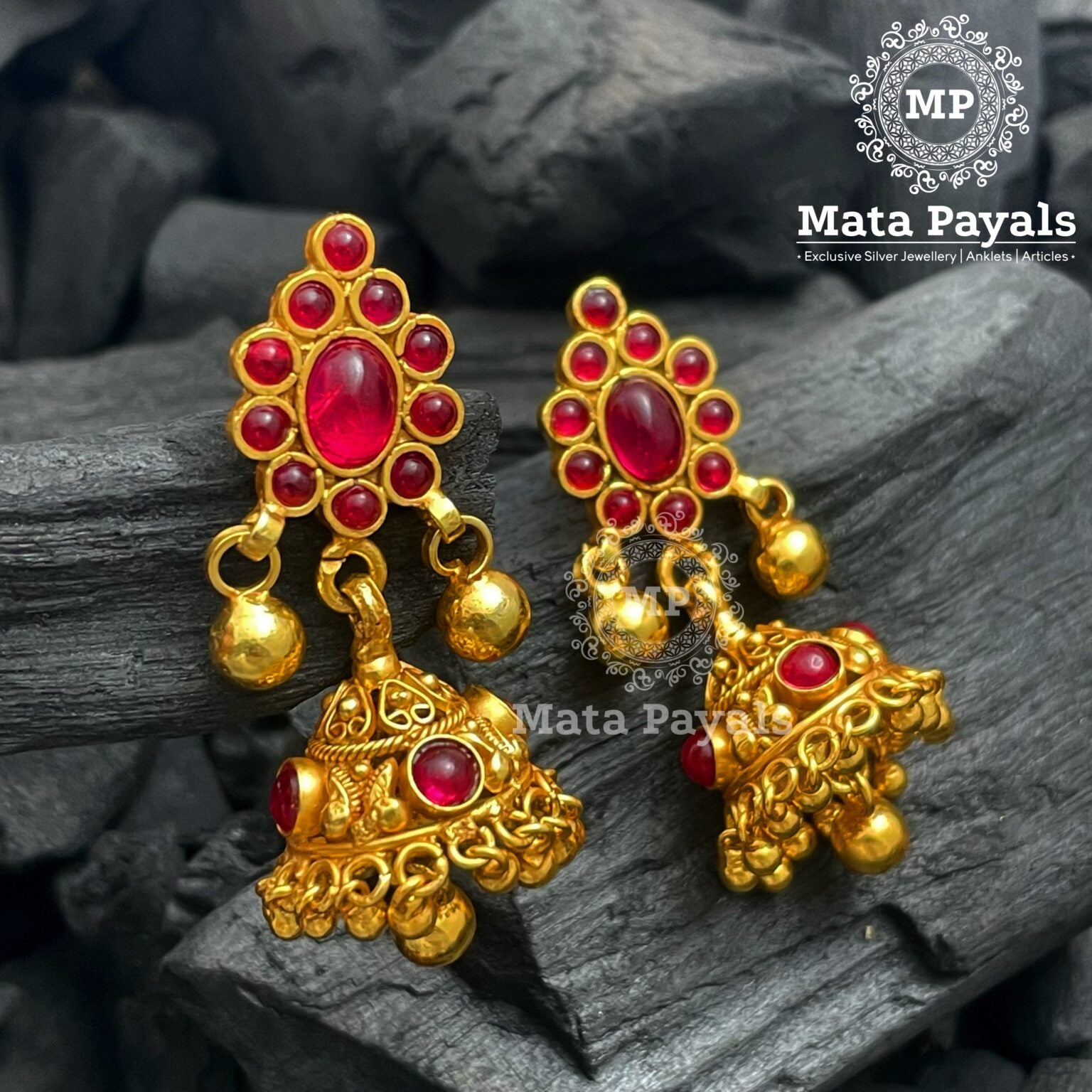 Ravishing Silver Gold Plated Jhumka