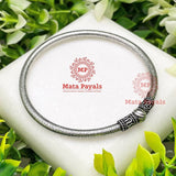 Ravishing Smooth Oxidised Silver Kada