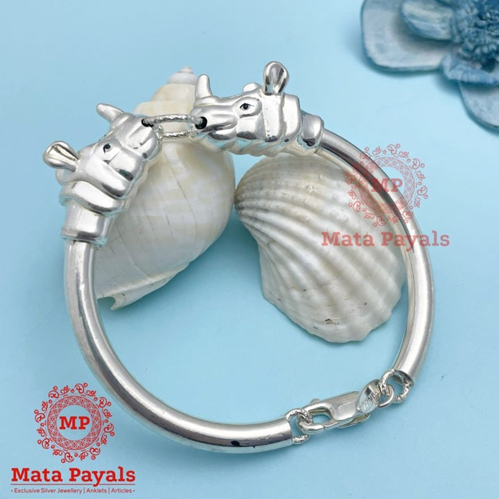 Rhino Designed Silver Kada