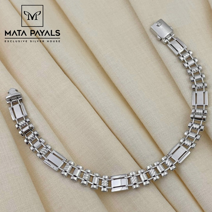 Rhodium Link Bracelet
