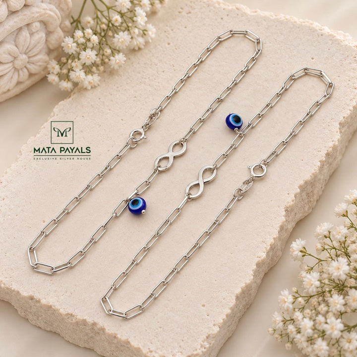 Infinity With Evil Eye Anklet