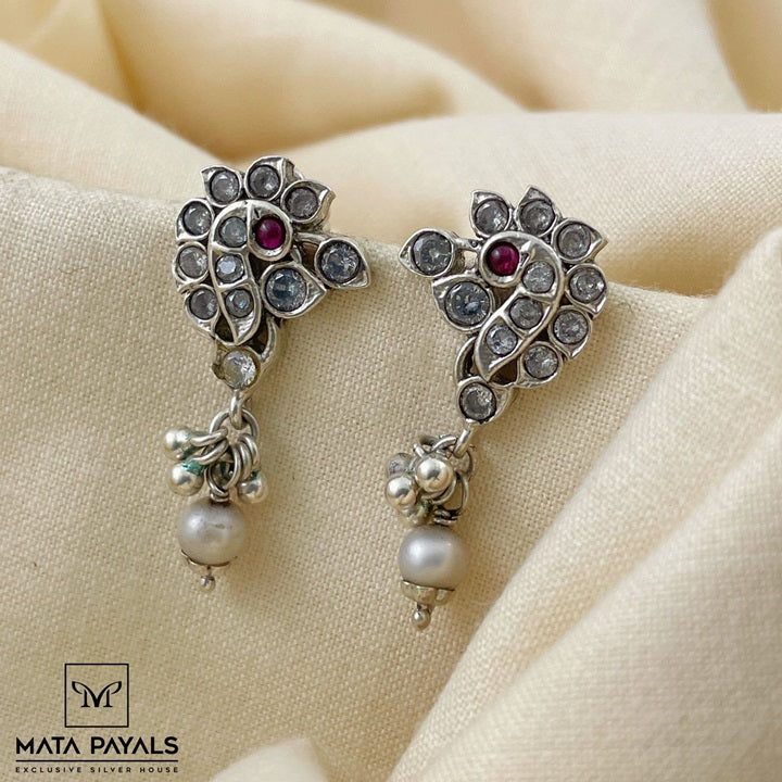 Attractive Peacock Oxidised Studs