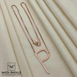 Rose Gold Alphabet “P” Pendant Chain