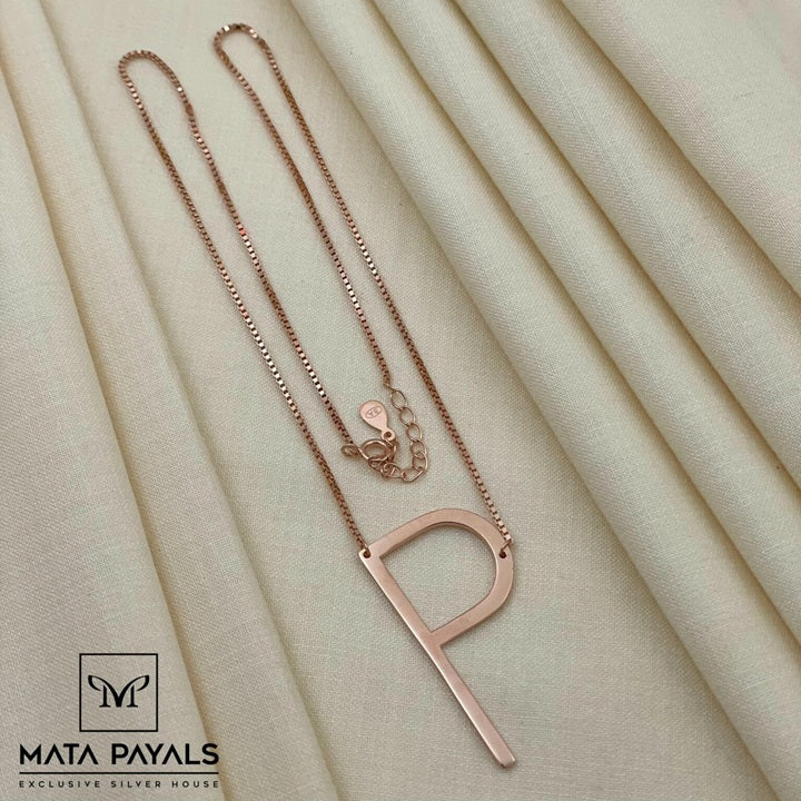 Rose Gold Alphabet “P” Pendant Chain