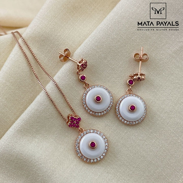 Tiny Rose Gold Pendant Set