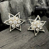 Rosy Zircon Oxidised Stud