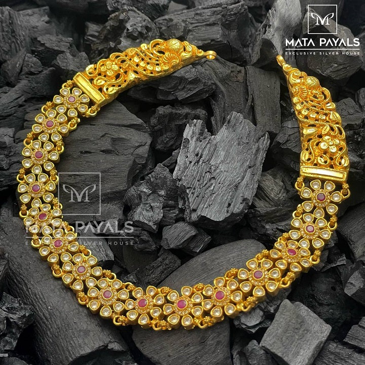 Floral Choker Gold Plated Necklace