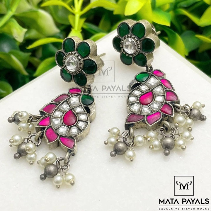 Royal Silver Oxidised Earing