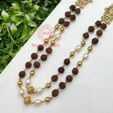 Rudrakshi Pearly Gold Plated Hara