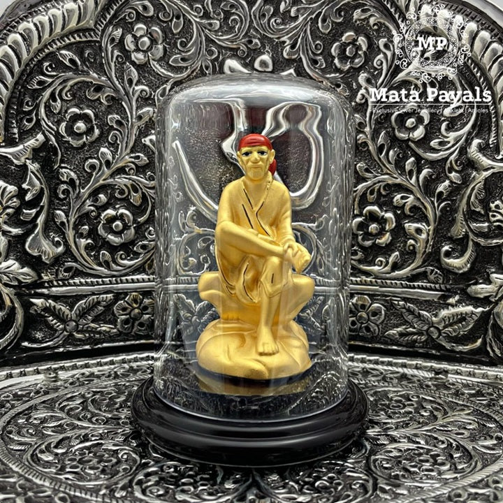 Sai Baba Gold Plated Silver Idol