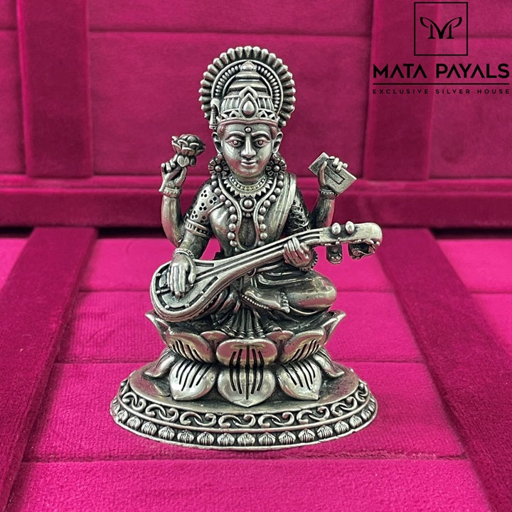 Oxidised Sarashwathi Idol