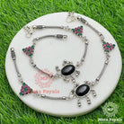 Semi Precious Stone Jewellery | Stone Stuuded Anklet | Black Onyx