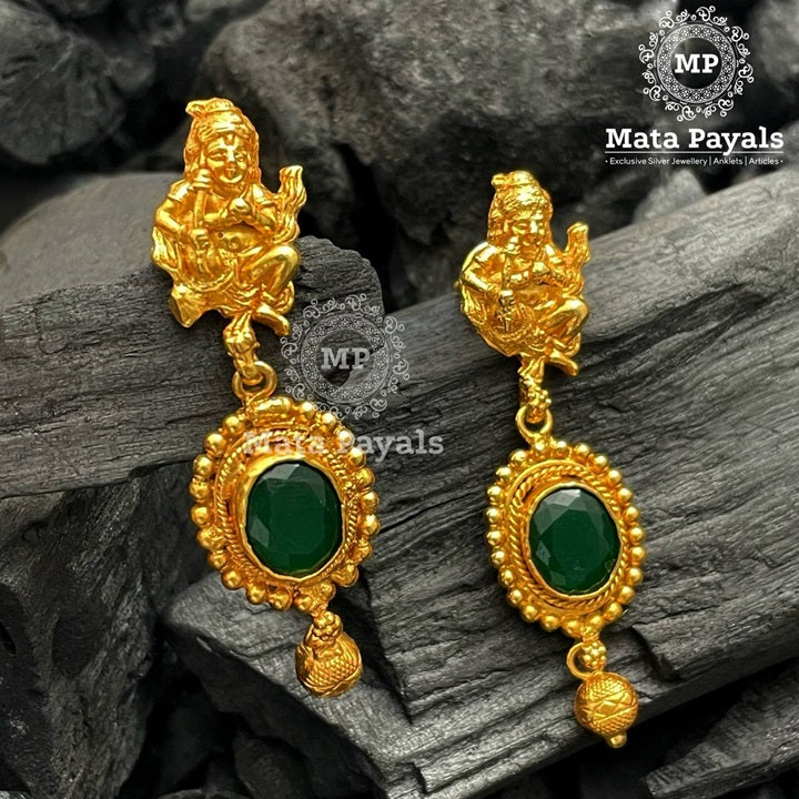 Shri Little Krishna Silver Gold Plated Earing