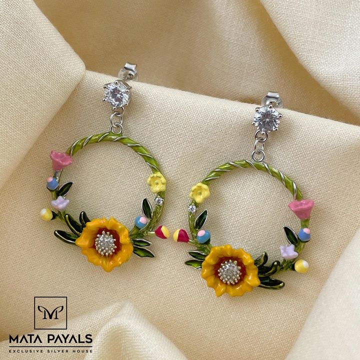 Rhodium Floral Hangings