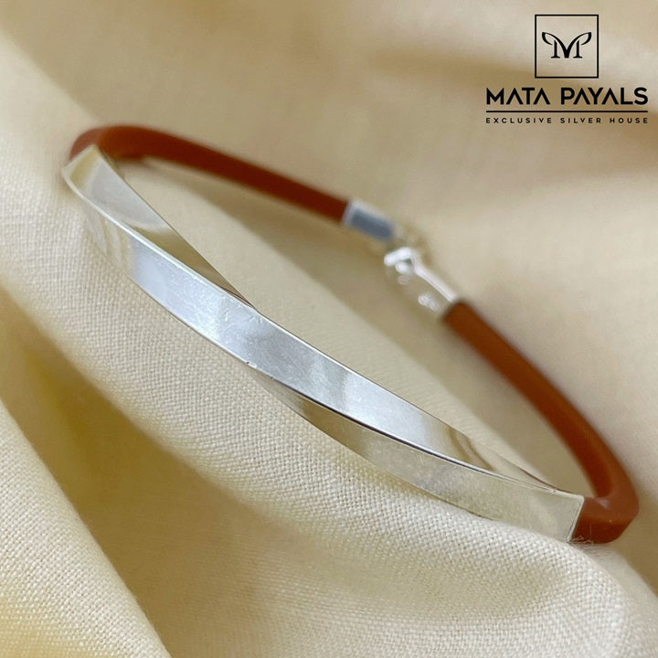 Plain Silver Silicon Bracelet