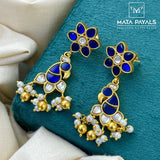 Blue Kundan Earrings