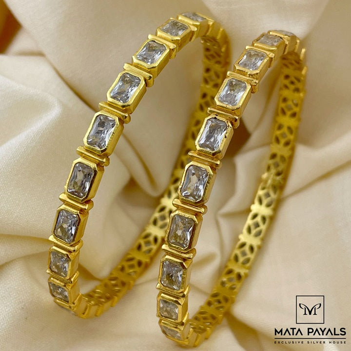 Shiny Silver Gold Polish Bangle