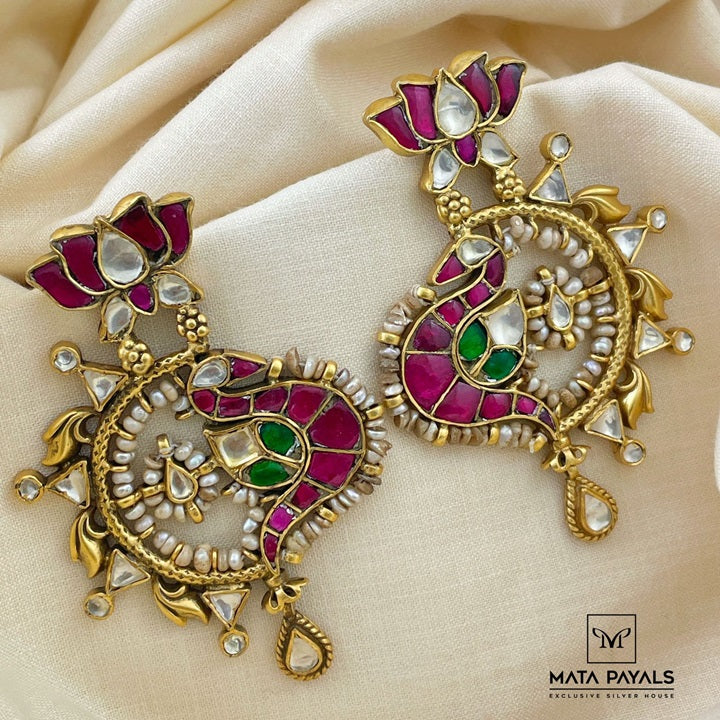 Mayur Lotus Gold Polish Earing
