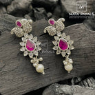 Sparkling Oxidised Silver Chandbali