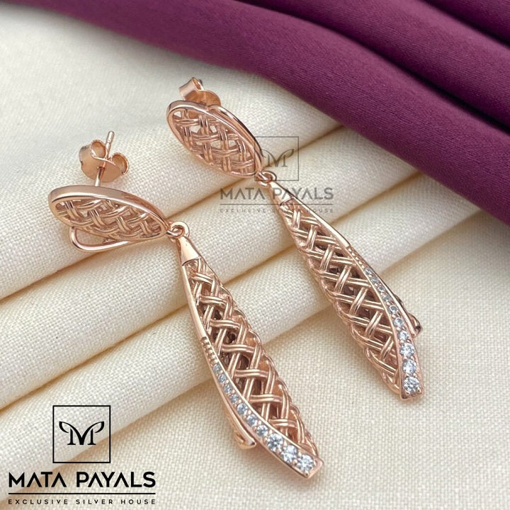 Spectacular Rose Gold Zircon Earrings