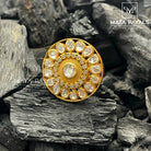 Spherical Blossomy Floral Gold Plated Finger Ring