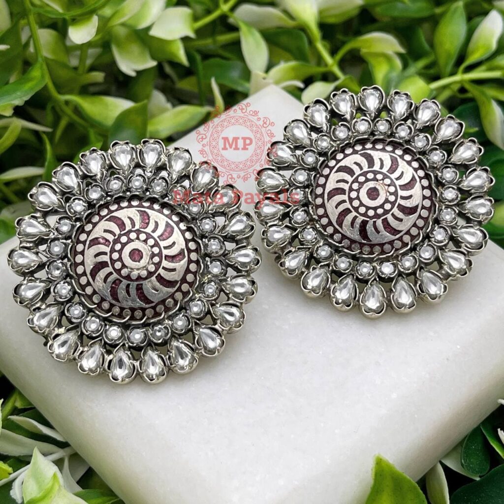 Splendid Meenakari Oxidised Stud