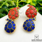 Splendid Orange & Blue Mango Designed Earing