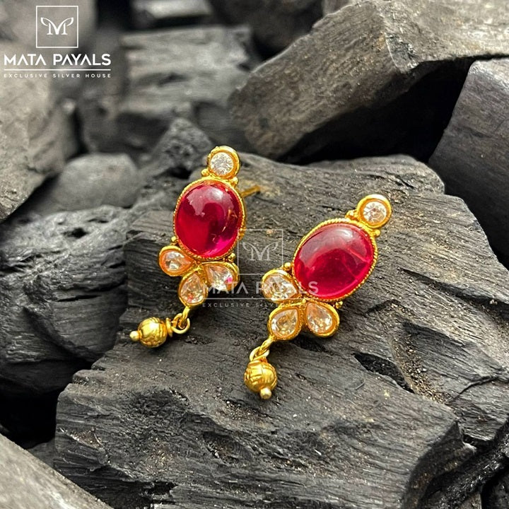 Splendid Silver Gold Plated Stud
