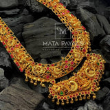 Staggering Stiff Shri Lakshmi Gold Plated Necklace