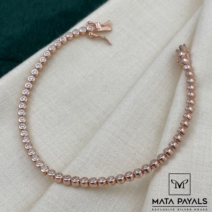 Stone Studded Rose Gold Bracelet