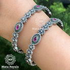 Stunning Oxidised Floral Bangle