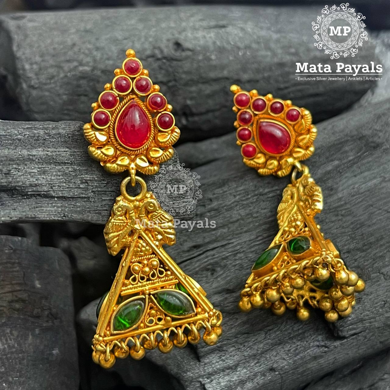 Stunning Triangular Gold Plated Jhumka