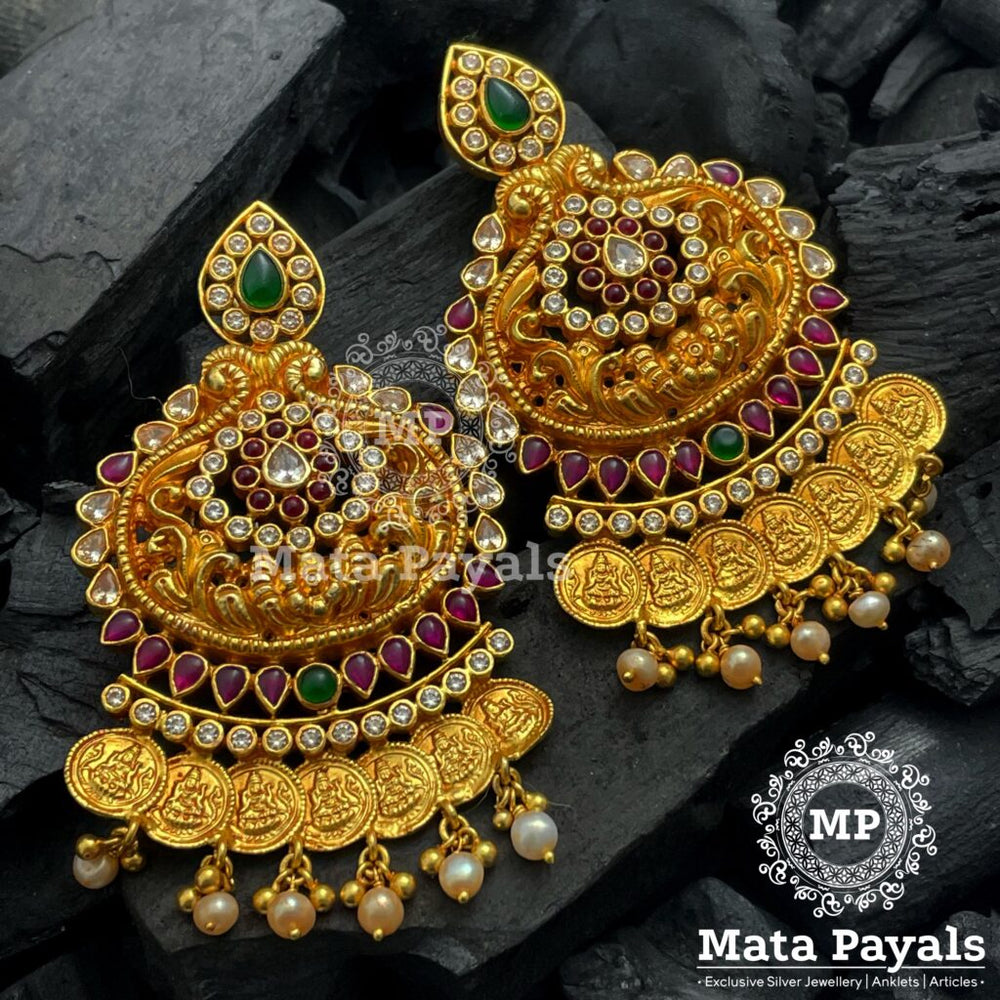 Substantial Shri Varamahalakshmi Gold Plated Chandbali