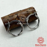 Swirly Oxidised Silver Bali