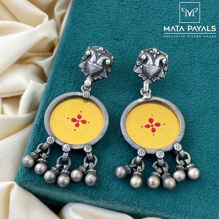 Gandaberunda Oxidised Tribal Earing