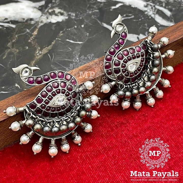 Terific Oxidised Peacock Stud