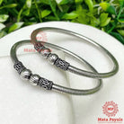 Thin Smooth Oxidised Silver Bangle