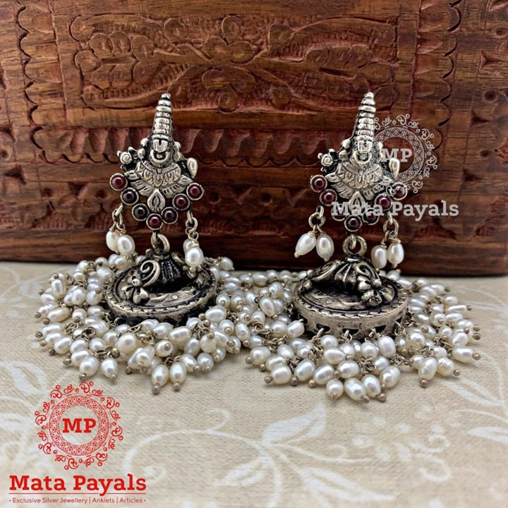 Tirupati Balaji Carved Jhumka
