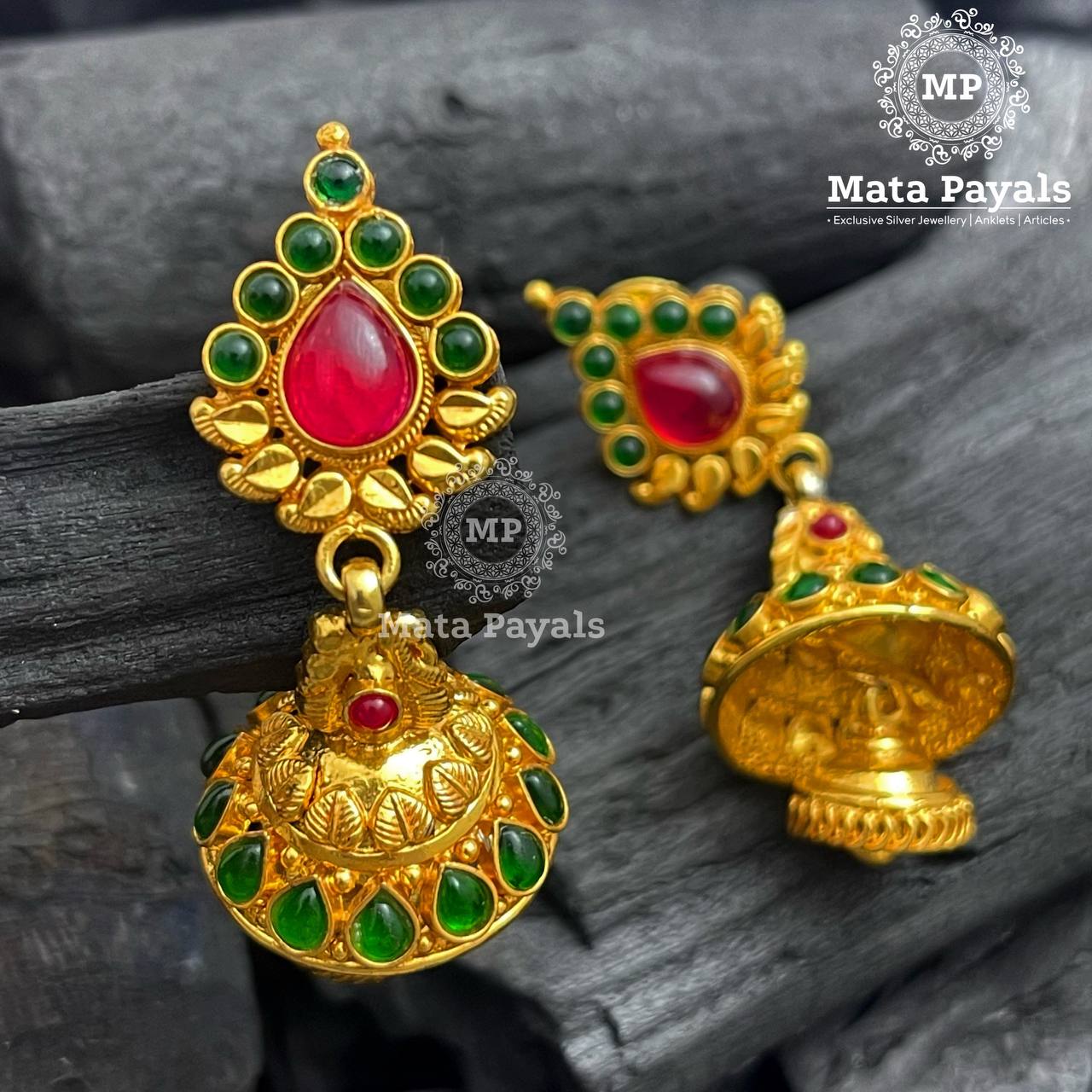 Traditional Gold Plated Temple Jhumka
