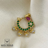 Green Floral Adjustable Nose Pin