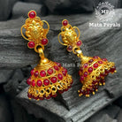 Traditional Red Spinel Gold Plated Jhumka
