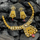 Trendy Grooving Gold Plated Matt Finish Necklace