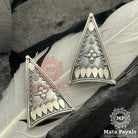 Triangular Oxidised Tribal Stud